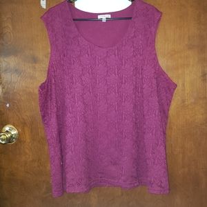 Sleeveless lace overlay top